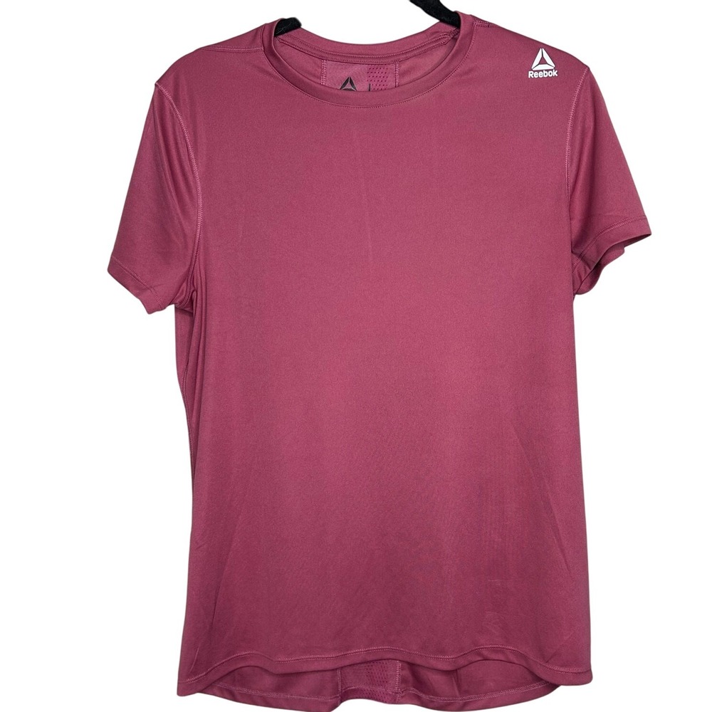 Reebok Women's top- Large-speed quick‎ dry, mulberry color, reflective stripe